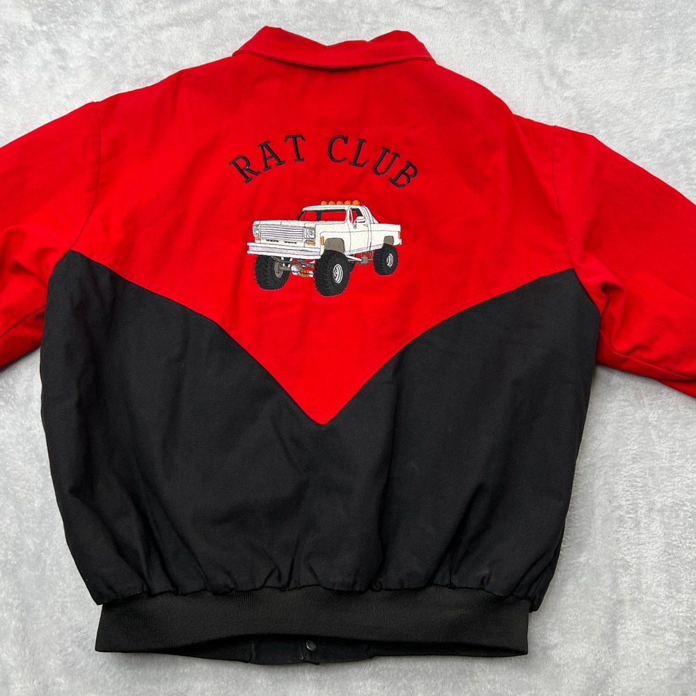 VTG Santa Fe Westark Square Body Truck Jacket 2XL Red Black Workwear ColorBlock